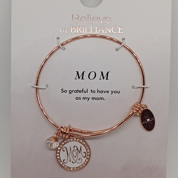 NWT Believe by Brilliance Mom Bangle with Charms - Picture 2 of 5